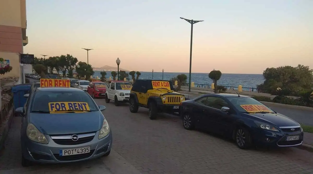 Punkt wynajmu samochodów w Faliraki. Rodos