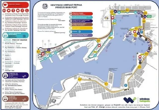 Mapa portu w Pireusie
