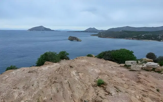 Panoramiczne widoki na przylądku Sounion