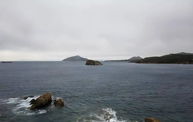 Panoramiczne widoki na przylądku Sounion