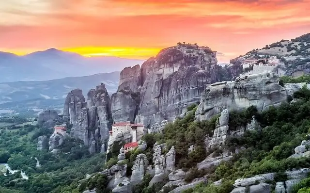 Widok z pierwszego punktu widokowego, Meteory, Grecja