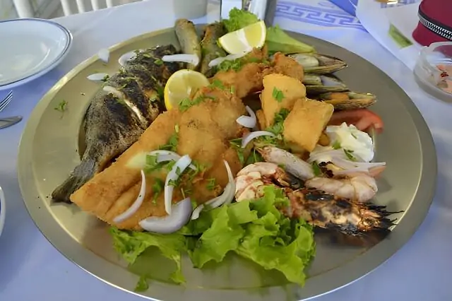 Owoce morza w restauracji w Faliraki na wyspie Rodos