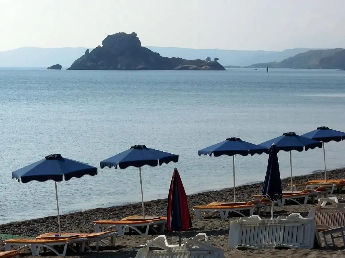 Plaża Agios Stefanos na wyspie Kos