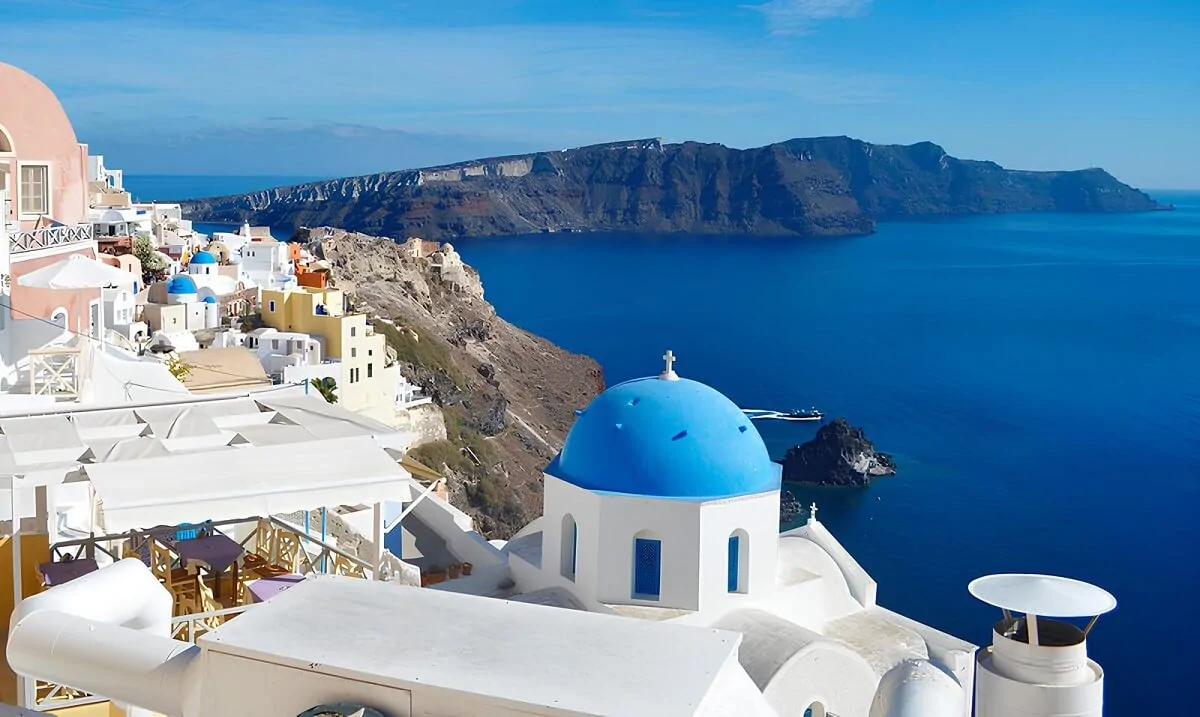 Panorama wyspy Santorini