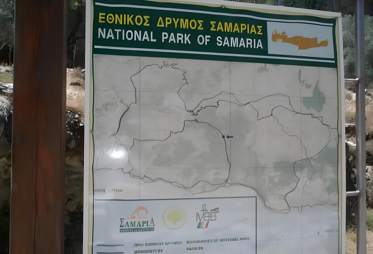 Mapa wąwozu Samaria