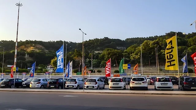 Parking wypożyczalni samochodów, Rodos